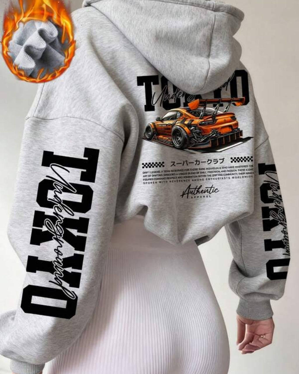 Moletom Com Capuz Estampa Automotiva Nas Costas Casual