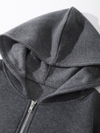 Moletom Cropped Com Capuz E Bolso Canguru Com Zíper