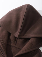 Moletom Cropped Com Capuz E Bolso Canguru Com Zíper