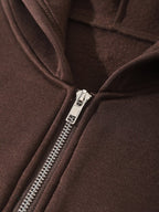 Moletom Cropped Com Capuz E Bolso Canguru Com Zíper