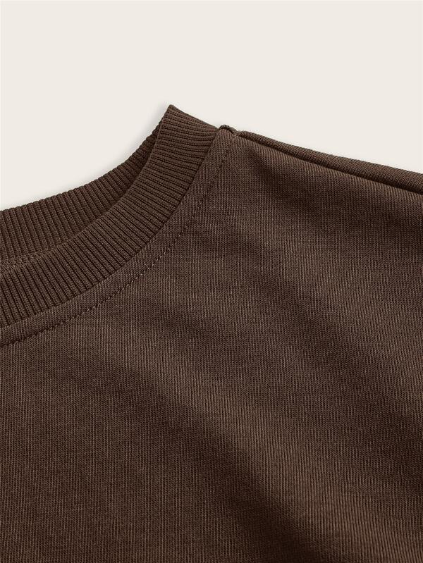 Moletom Cropped Gola Redonda Com Recorte Canelado