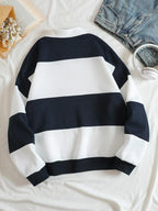 Moletom Com Meio Zíper Gola Polo Listrado Casual