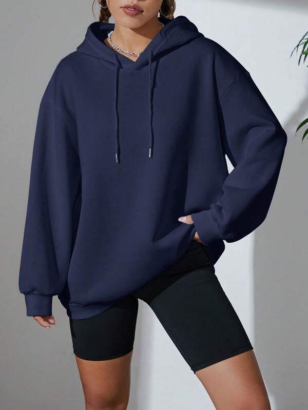 Moletom Oversized Com Capuz E Cordão