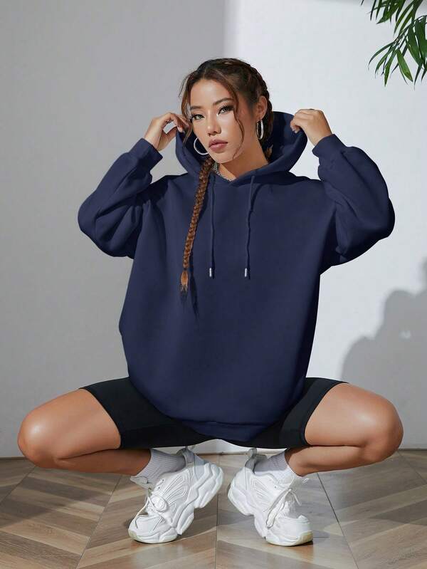 Moletom Oversized Com Capuz E Cordão