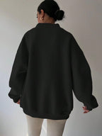 Moletom Oversized Gola V Com Punho Canelado
