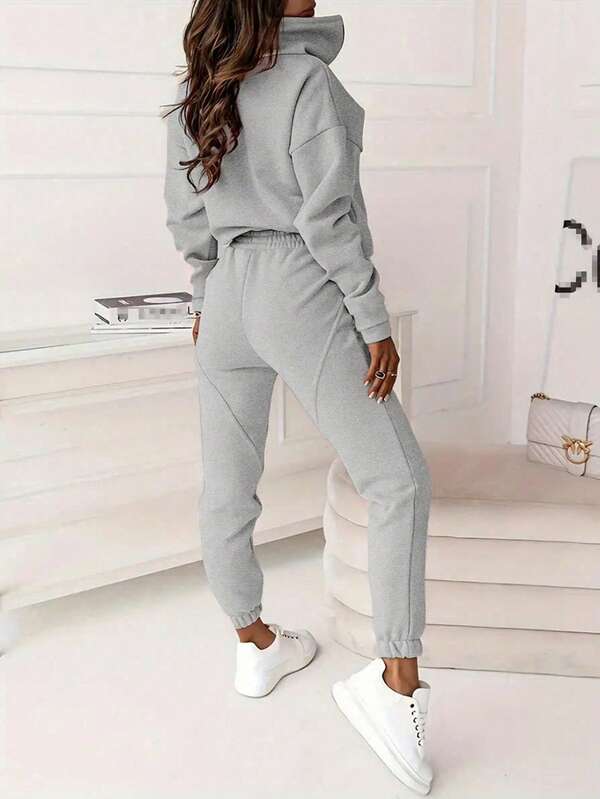 Conjunto Moletom Premium Blusa Gola Alta De Meio Zíper E Calça Jogger