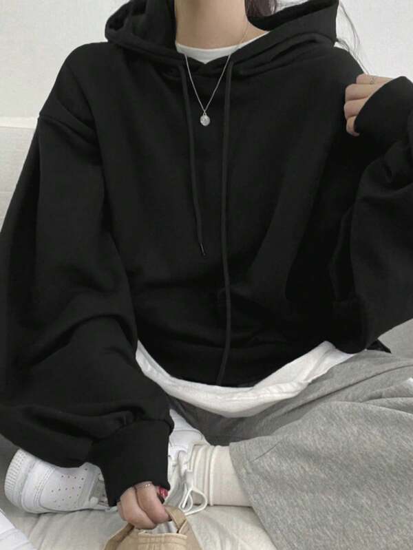 Moletom Oversized Com Capuz E Bolso Canguru
