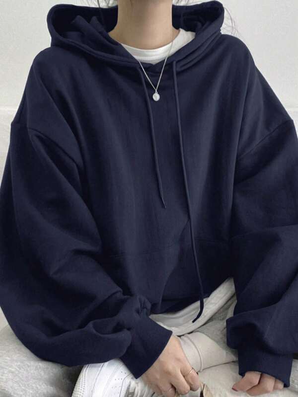 Moletom Oversized Com Capuz E Bolso Canguru
