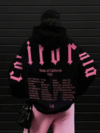 Moletom Com Capuz Estampa Escrita Nas Costas Streetwear