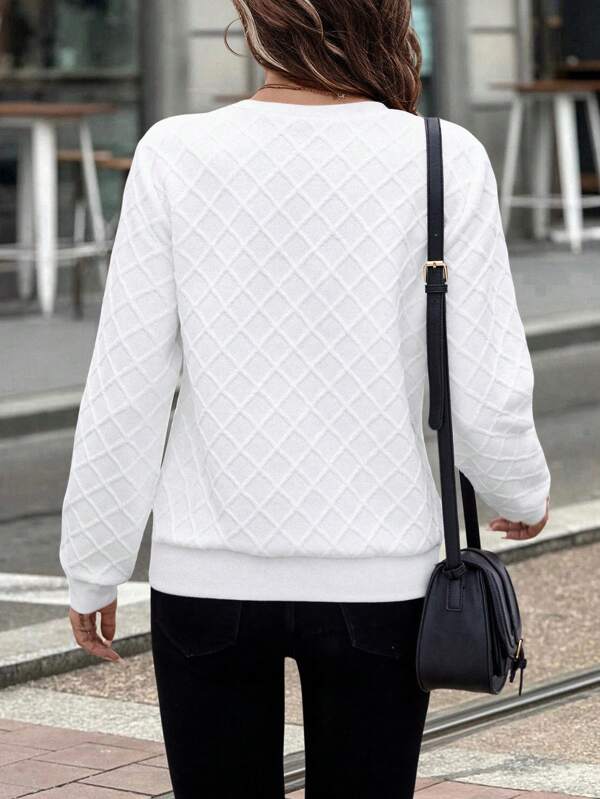 Moletom Gola Alta Com Zíper E Textura Matelassê