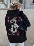 Moletom Com Capuz Estampa Oriental Nas Costas Streetwear
