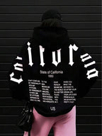 Moletom Com Capuz Estampa Escrita Nas Costas Streetwear