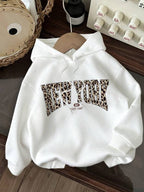 Moletom Com Capuz Estampa New York Animal Print Casual