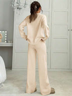 Conjunto Moletom Oversized Gola Redonda Canelado