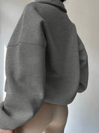 Moletom Oversized Com Gola Polo E Zíper