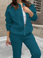 Conjunto Moletom Premium Com Jaqueta Bomber E Calça Reta Casual