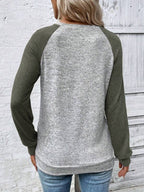 Moletom Gola Redonda Com Recorte Raglan