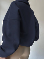 Moletom Oversized Com Gola Polo E Zíper