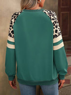 Moletom Gola Careca Com Mangas Animal Print Casual