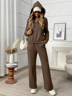 Conjunto Moletom Com Blusa De Meio Zíper E Calça Pantalona Casual
