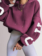 Moletom Cropped Com Capuz Estampa Universitária Nas Costas Casual