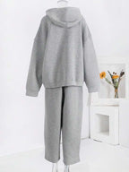Conjunto Moletom Com Jaqueta De Capuz E Calça Pantalona Casual