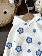 Moletom Com Capuz Estampa Floral Retrô Casual