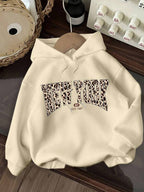 Moletom Com Capuz Estampa New York Animal Print Casual