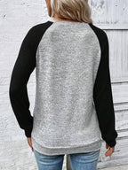 Moletom Gola Redonda Com Recorte Raglan