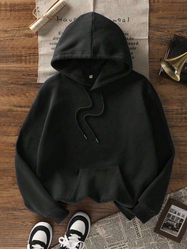 Moletom Com Capuz Estampa Gráfica Nas Costas Streetwear