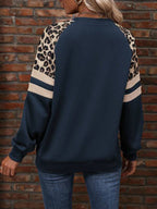 Moletom Gola Careca Com Mangas Animal Print Casual