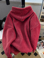 Moletom Teddy Com Capuz Peluciado Oversized Casual