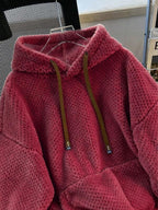 Moletom Teddy Com Capuz Peluciado Oversized Casual