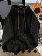 Moletom Teddy Com Capuz Peluciado Oversized Casual