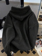 Moletom Teddy Com Capuz Peluciado Oversized Casual