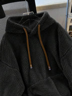 Moletom Teddy Com Capuz Peluciado Oversized Casual