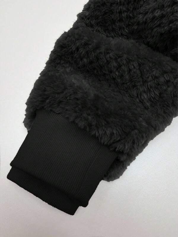 Moletom Teddy Com Capuz Peluciado Oversized Casual