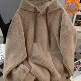 Moletom Teddy Com Capuz Peluciado Oversized Casual