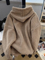 Moletom Teddy Com Capuz Peluciado Oversized Casual