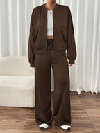 Conjunto Moletom Premium Com Jaqueta Bomber E Calça Pantalona Casual