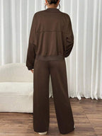 Conjunto Moletom Premium Com Jaqueta Bomber E Calça Pantalona Casual