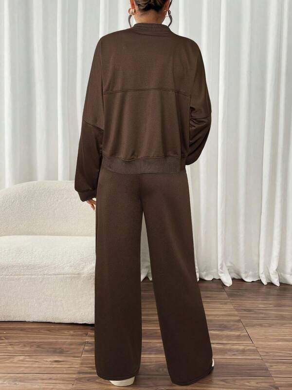 Conjunto Moletom Premium Com Jaqueta Bomber E Calça Pantalona Casual