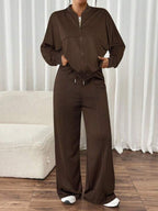 Conjunto Moletom Premium Com Jaqueta Bomber E Calça Pantalona Casual