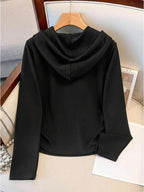 Conjunto Canelado Com Blusa De Capuz E Calça Reta Casual
