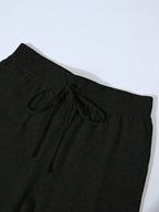 Conjunto Tricot Com Cardigan Cropped E Calça Pantalona Casual