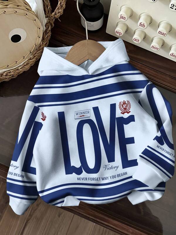 Moletom Com Capuz Estampa Love College Casual