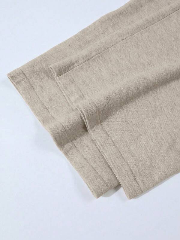 Conjunto Tricot Com Cardigan Cropped E Calça Pantalona Casual