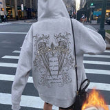 Moletom Com Capuz Estampa Gráfica Nas Costas Streetwear