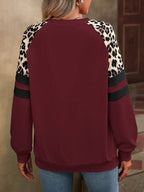 Moletom Gola Careca Com Mangas Animal Print Casual