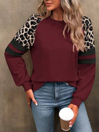 Moletom Gola Careca Com Mangas Animal Print Casual